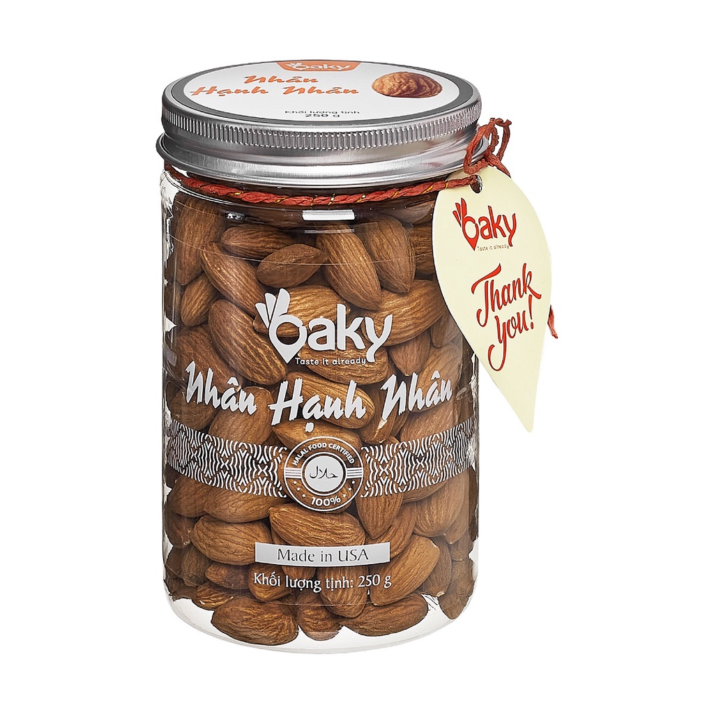Nhân Hạnh Nhân Rang Oaky Nhập Khẩu Mỹ - Hũ 250g