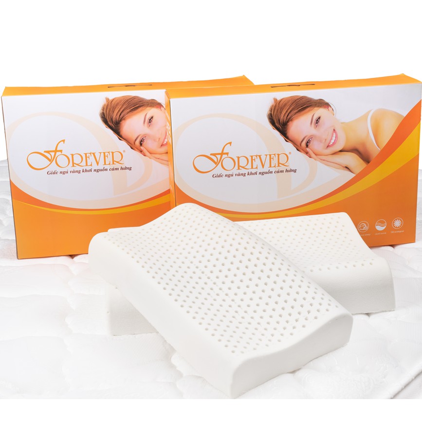 Ruột gối cao su non NK Forever 100% PU Foam nâng đỡ cổ vai gáy vỏ cotton tháo rời được