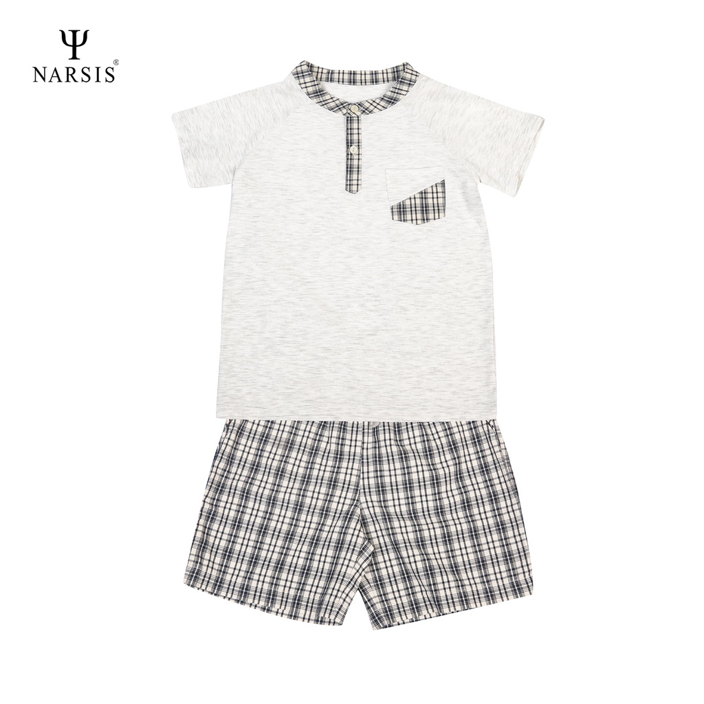 Bộ hè bé trai size đại Narsis KE100123 cổ tàu chất liệu Cotton êm mềm thông thoáng