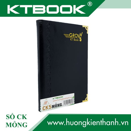 Gói 5 cuốn Sổ ghi chép Bìa Da Đen KTBOOK cao cấp KT 5 dòng kẻ ngang khổ 12 x 17 cm - 100 trang