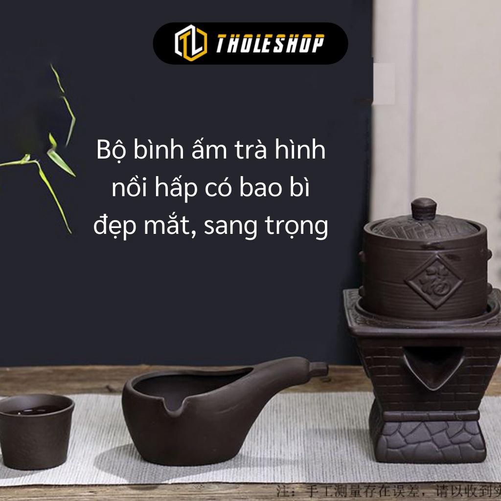 [SGD] Bộ Ấm Trà - Bộ Ấm Chén Pha Trà Hình Nồi Hấp Cối Xay Lười Kiểu Cổ Điển 9 Món 9487