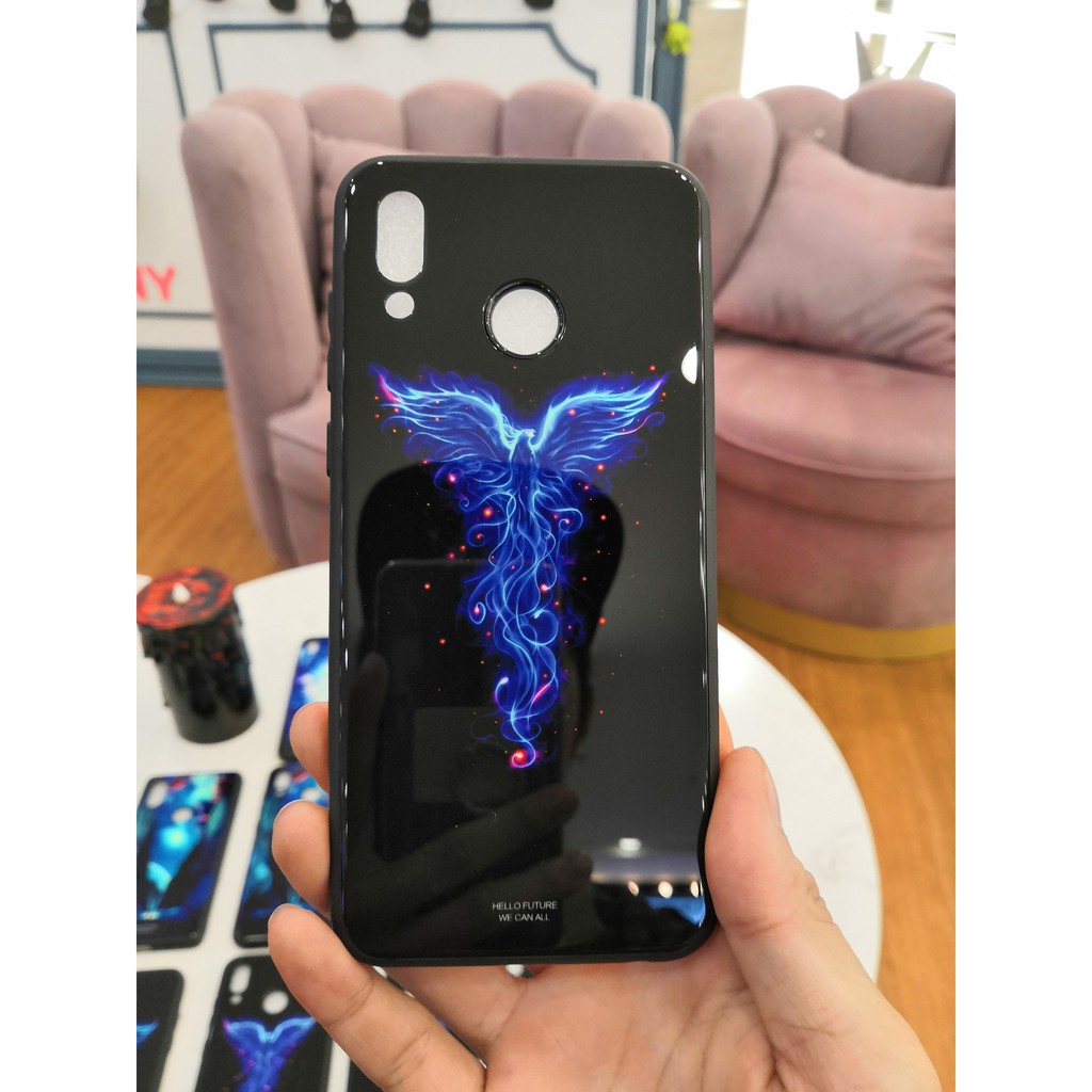 Ốp kính Dạ quang- Honor Play (Mẫu 1) (Tặng cường lực 9H)