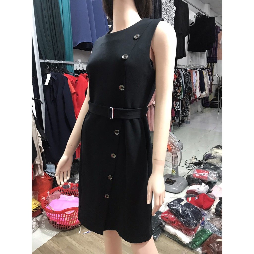 Đầm Tom.y đen có belt vnxk
