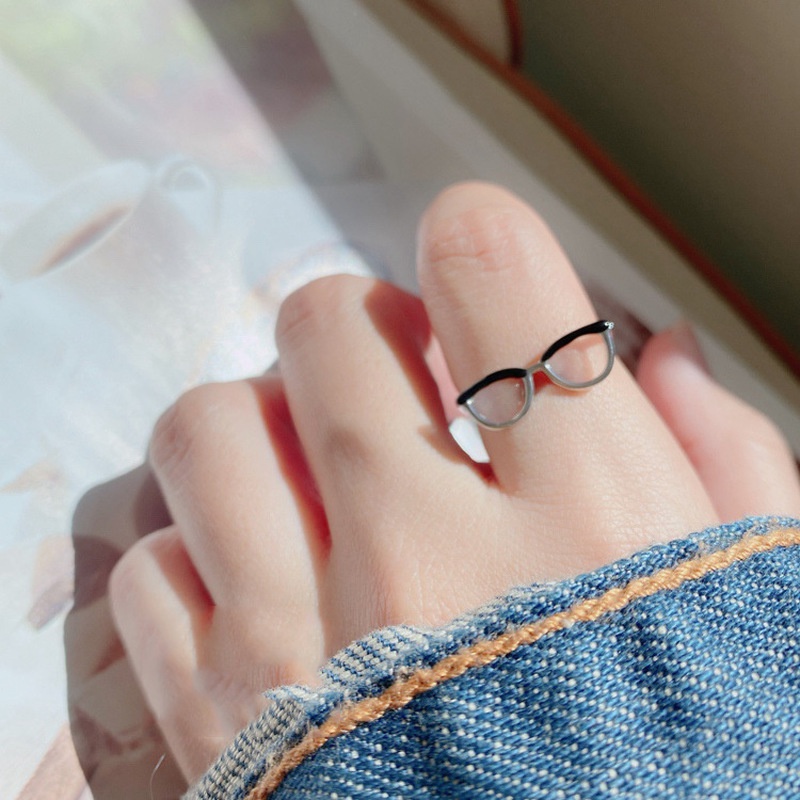 Nhẫn dạng mở bằng hợp kim hình mắt kiếng độc đáo sành điệu cho nữ