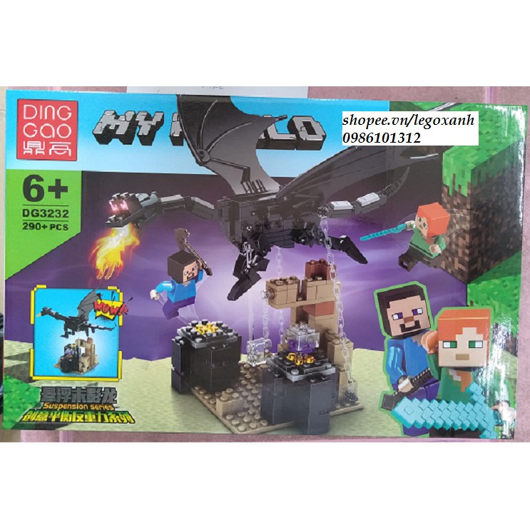 Bộ Lego lắp ráp xếp hình MY WORLD DG3232 - đồ chơi xếp hình lắp ghép - có 290 chi tiết