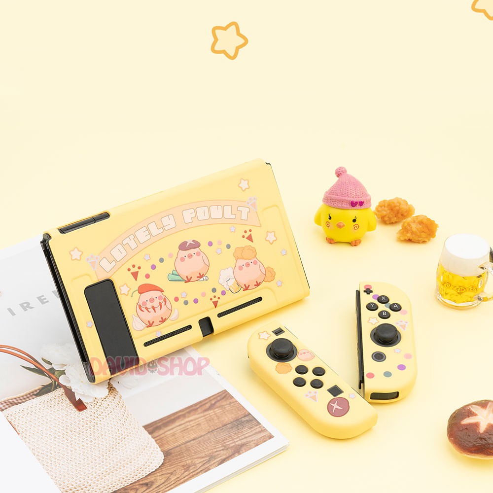 Ốp lưng + case Joy-Con chủ đề Gà Con Vào Bếp dẻo cao cấp hãng Geekshare cho Nintendo Switch