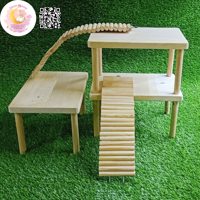 Tầng lửng gỗ tháo lắp cho hamster - Tầng thêm cho hamster - Dạng vuông