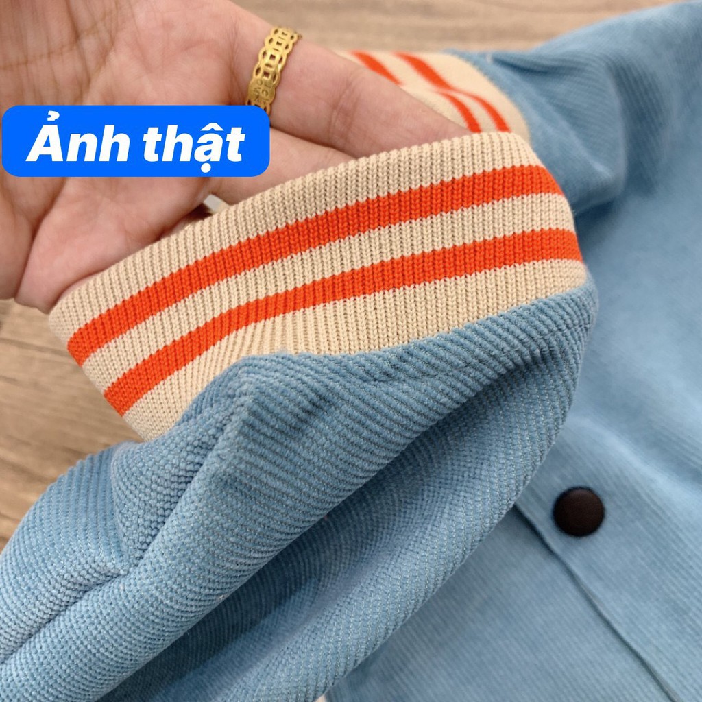 ÁO KHOÁC BOMBER NHUNG TĂM DEEP END Unisex Form Rộng 2 MÀU XANH HỒNG - ÁO KHOÁC RAGLAN CẦU VỒNG | BigBuy360 - bigbuy360.vn