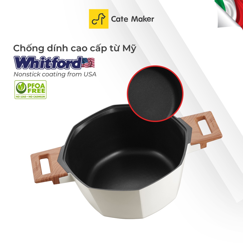 Nồi chống dính bát giác Cate-Maker INFINITE SERIES GYL-BJ24TB, size 24cm, thiết kế thông minh, dùng cho bếp từ