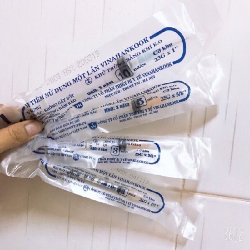 Bơm Kim Tiêm Vô Trùng Nhiều Kích Cỡ
