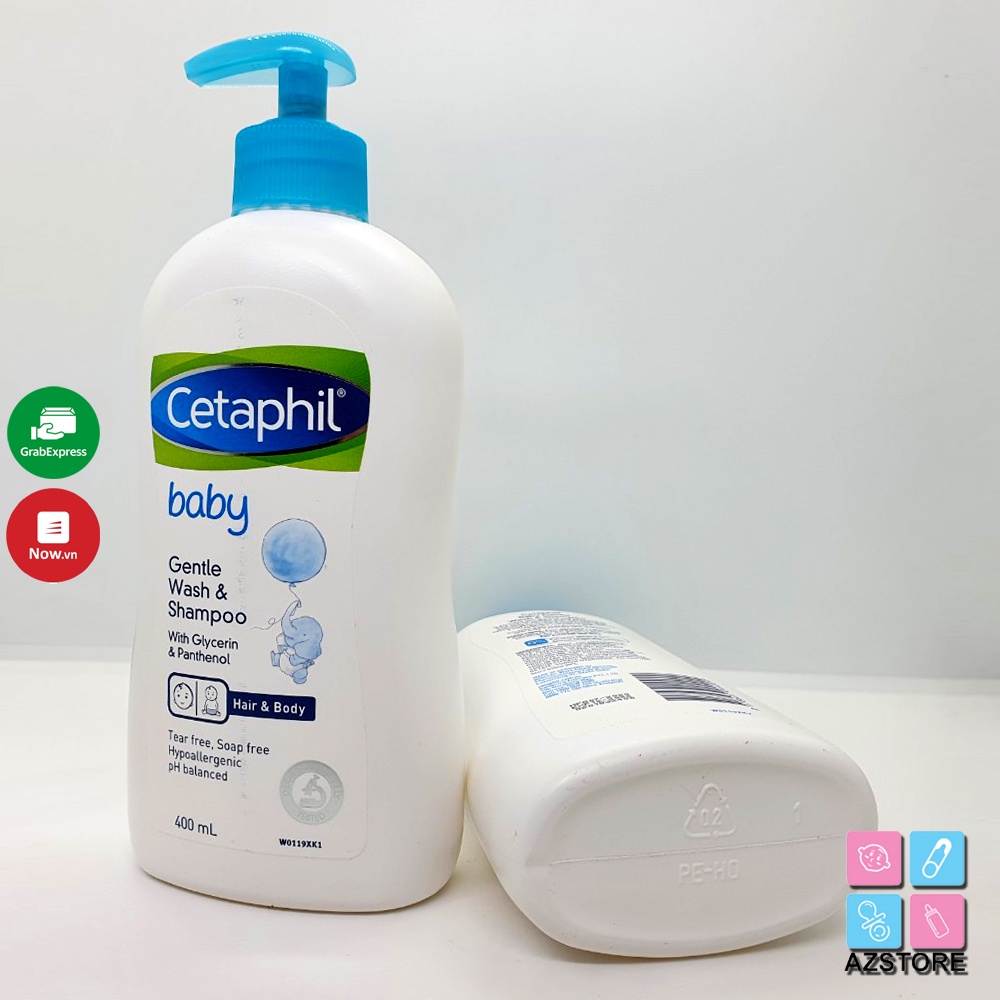 Sữa tắm gội Cetaphil baby wash shampoo wtih Glucerin &amp; Panthenol 400ml - Tắm + gội Cetaphil