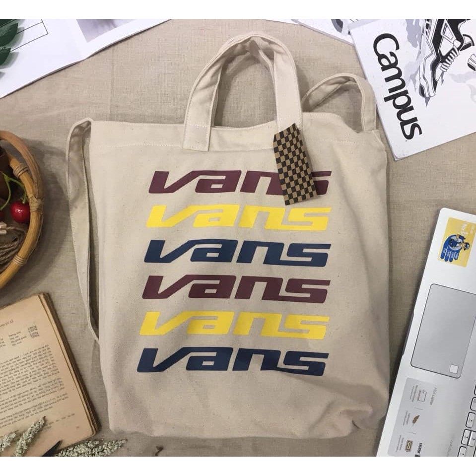 túi tote vải Vans Logo Cream