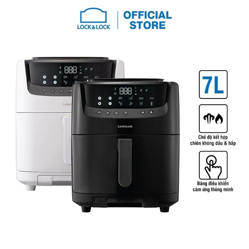 Nồi chiên không dầu kết hợp chức năng hấp Chính hãng Lock&Lock Steam Air Fryer 7L - EJF881