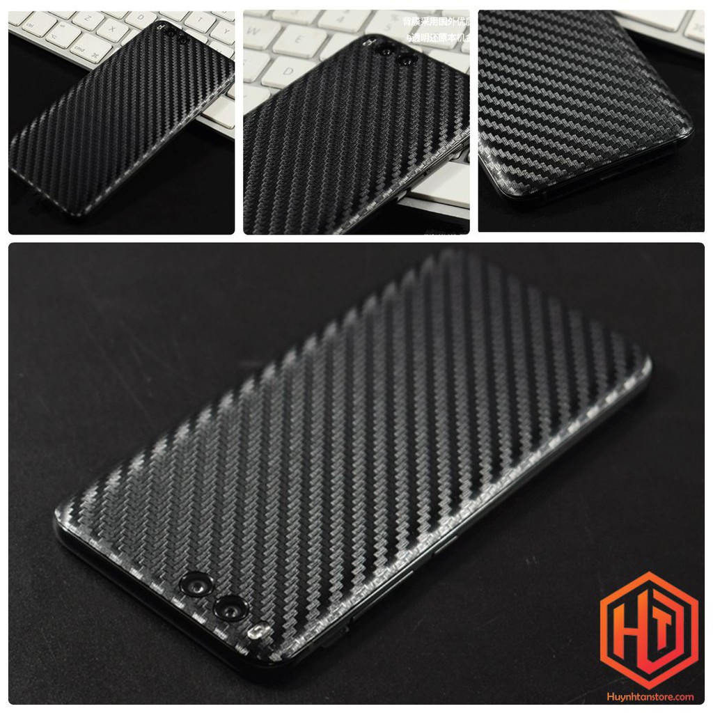 Miếng dán decal carbon mặt sau Xiaomi Mi Note 3 nhám chống trày chống bám vân tay mặt lưng