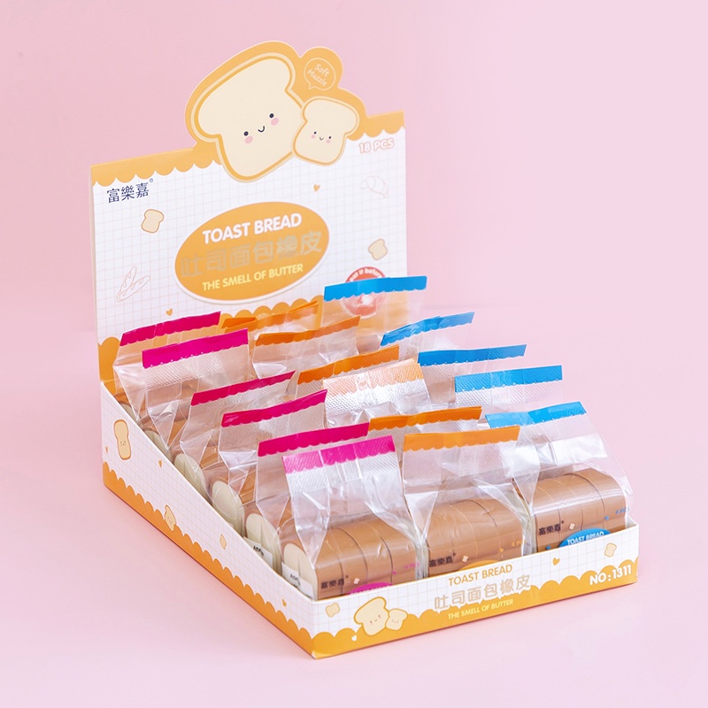 Set 4 Cục Gôm Tẩy Hình Bánh Mì Nướng Cute