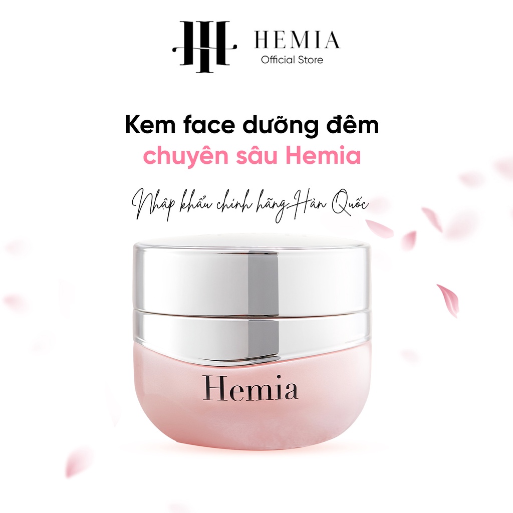 Kem face Hemia dưỡng ẩm dưỡng trắng phục hồi da mặt ban đêm nhập khẩu chính hãng Hàn Quốc hũ 35g