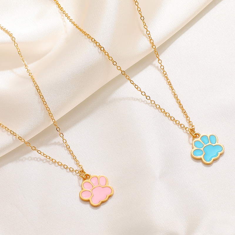 Vòng cổ Mặt Hình Bàn Chân Mèo Nhiều Màu Dễ Thương