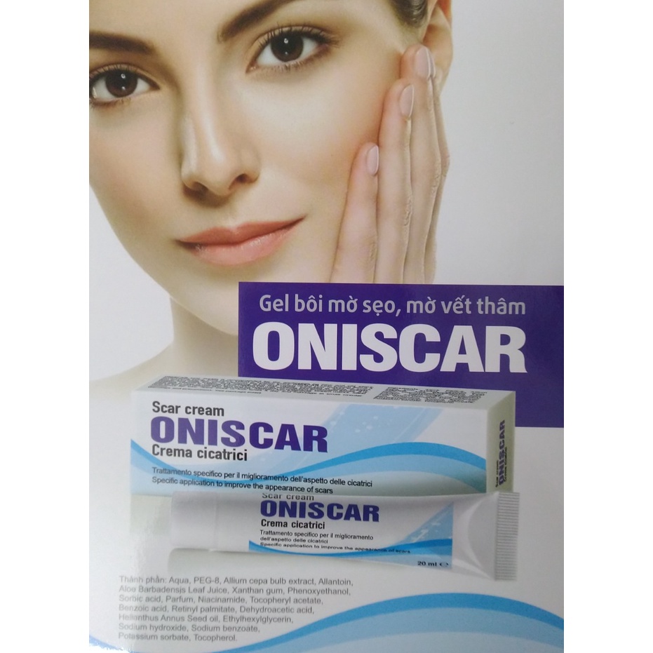 Gel hỗ trợ liền sẹo, mờ sẹo thâm Oniscar, nhập khẩu Italia, hộp 20ml