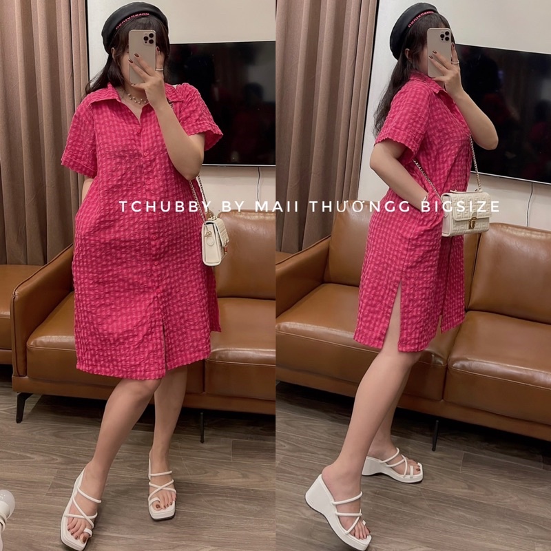 D9 Váy Sơ Mi Xẻ Tà Maii Thươngg Bigsize