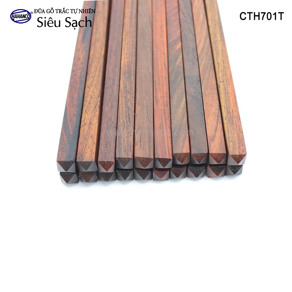 Đũa gỗ Trắc Việt Nam vân đẹp - CTH701T - (Hộp 10 đôi rất đẹp) gỗ Trắc tự nhiên - Chopstick of HAHANCO