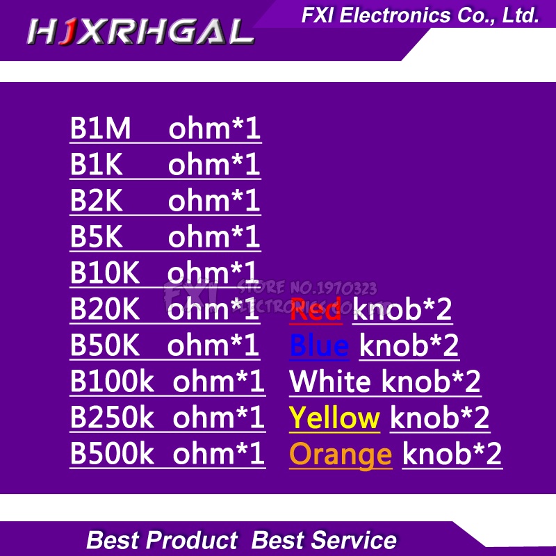 Bộ Chiết Áp Tuyến Tính WH148 B1K 2K 5K 10K 20K 50K 100K 500K 1M 15mm Có Nắp 3pin