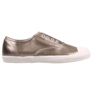 Giày lười slip on nữ Human Preminum (xám bạc súng)