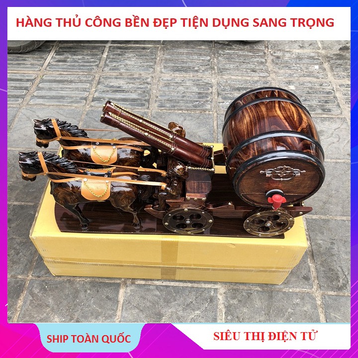 Xe 2 Ngựa Kéo Bình, Tặng Túi Đựng Đồ Trưng Bầy Phòng Khách - Làm Quà Biếu Tết Sang Trọng Lịch Sự