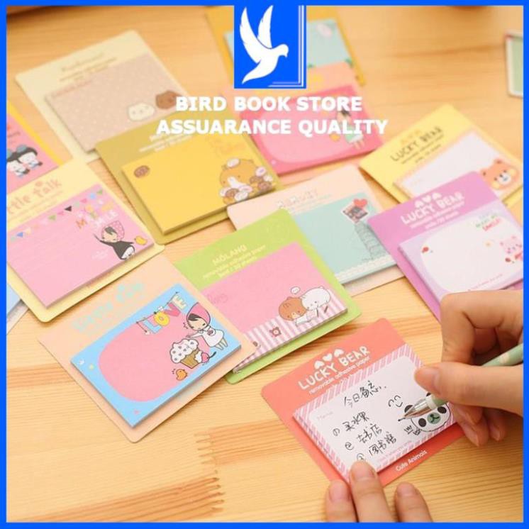 Giấy note sticky dễ thương 𝑭𝒓𝒆𝒆𝒔𝒉𝒊𝒑 7,5x5cm Bird Book