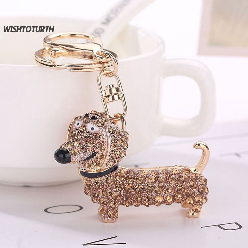 Móc Khóa Hình Chú Chó Dachshund Đính Đá Thời Trang