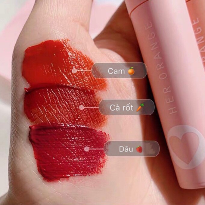 Son Kem Lì HER ORANGE 3 Son X-slim, Set Son Lì Mẫu Mới Màu đẹp, Son Hot Trend - Sarah Beaute MP55