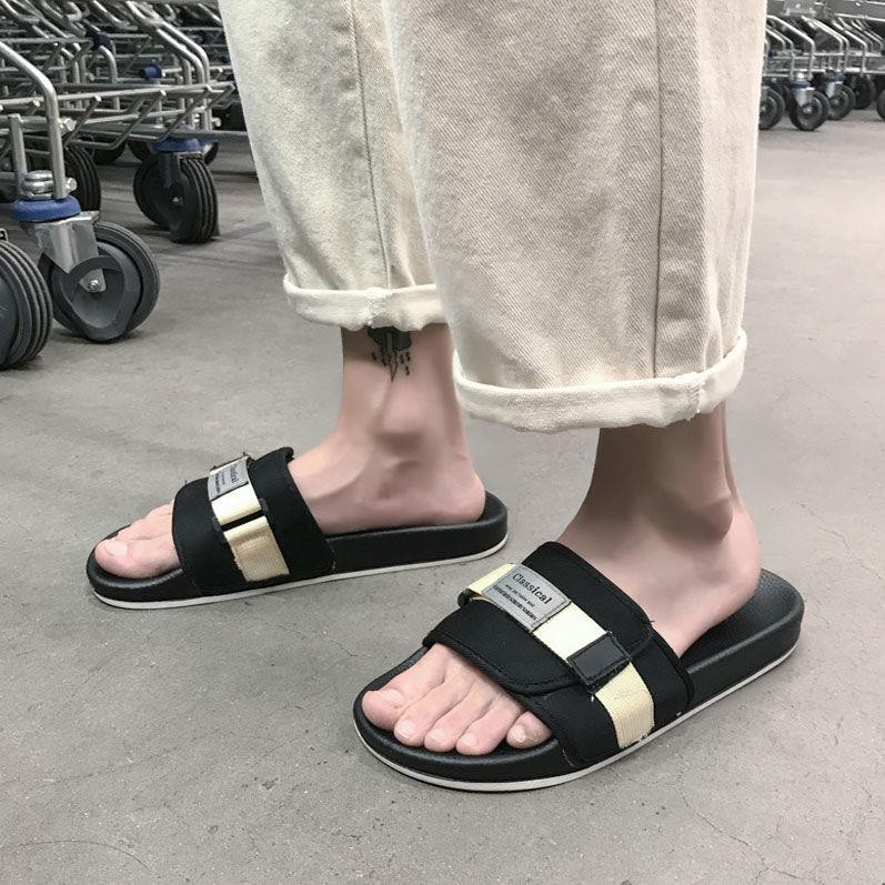 Dép quai ngang đế bằng chống trượt phong cách Hàn Quốc thời trang mùa hè dành cho nam