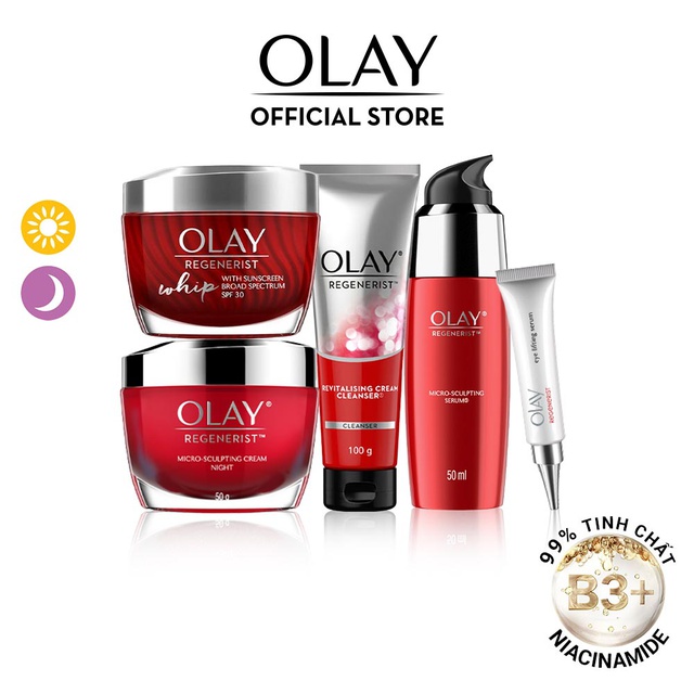 Trọn bộ 5 sản phẩm Tái Tạo Da Lão Hóa Chống nắng OLAY REGENERIST