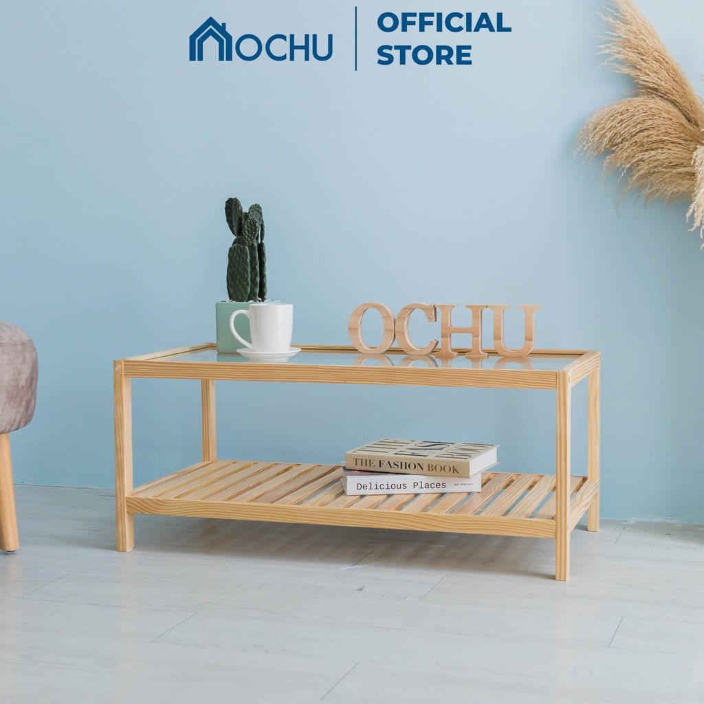 Bàn trà sofa OCHU gỗ mặt kính đa năng PURE TABLE Nội thất lắp ráp phòng khách