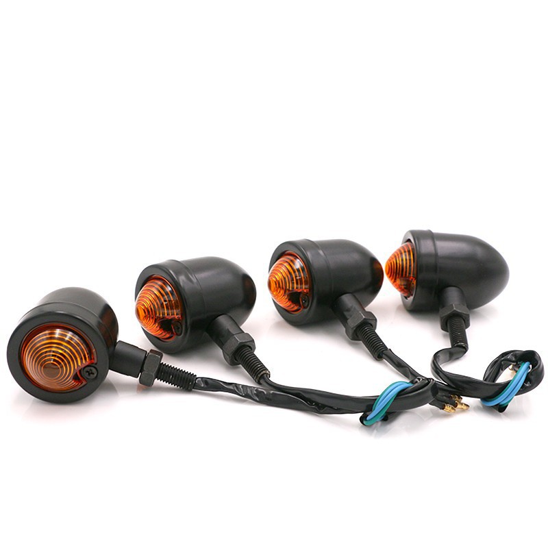 Combo 4 xi nhan xe máy hình hột vịt vỏ sắt mặt nhựa dùng độ xe classic win cafe racer, tracker