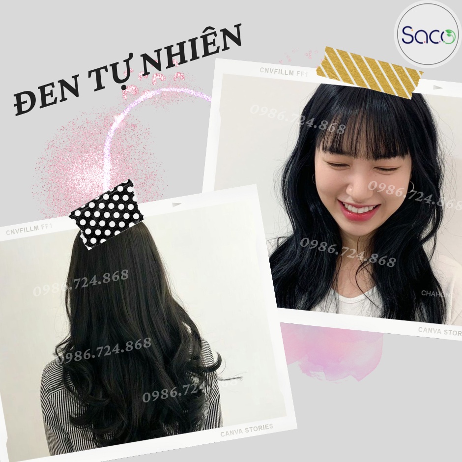Dầu gội nhuộm tóc Đen tự nhiên SACO Natural Black từ thảo dược thiên nhiên không gây khô xơ tóc