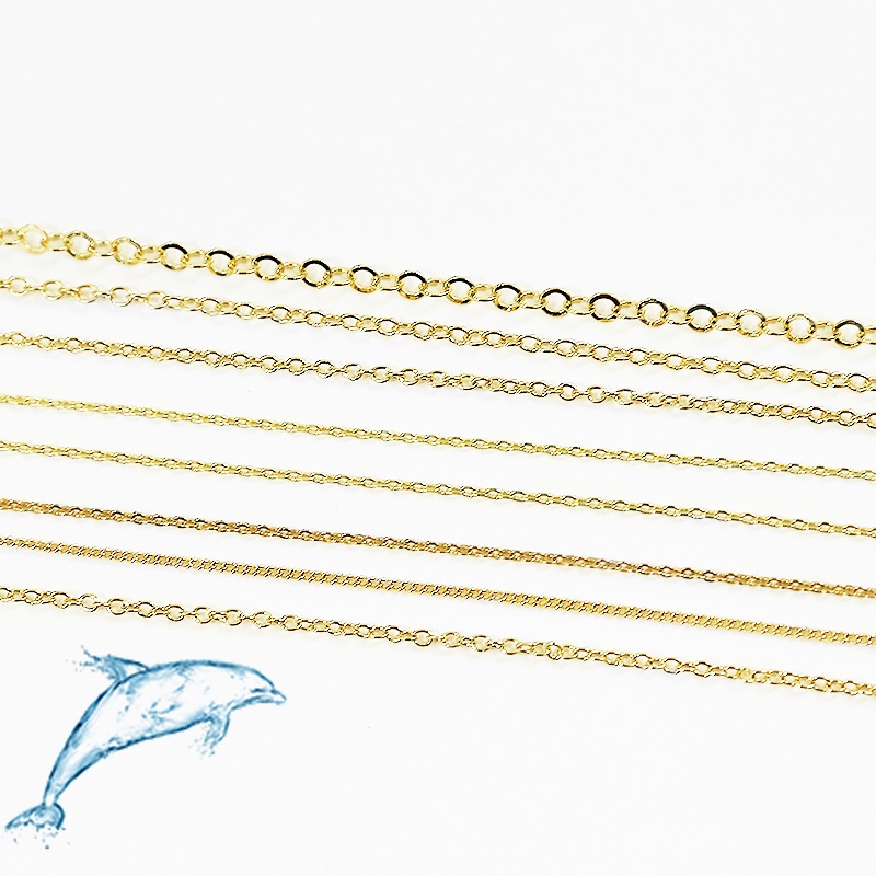 Dây Chuyền Mạ Vàng 14k Hình Chữ o Làm Tay diy Nhiều Màu Sắc