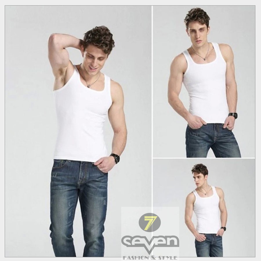 Áo ba lỗ nam cổ vuông, chất cotton mịn mát, mặc tập gym quá đẹp | BigBuy360 - bigbuy360.vn