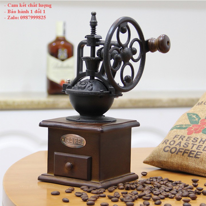 máy xay cafe bằng tay Cối xay cà phê hạt phong cách cổ điển khả năng xay cà phê nhẹ tay và nhanh, cà phê bột xay ra mịn