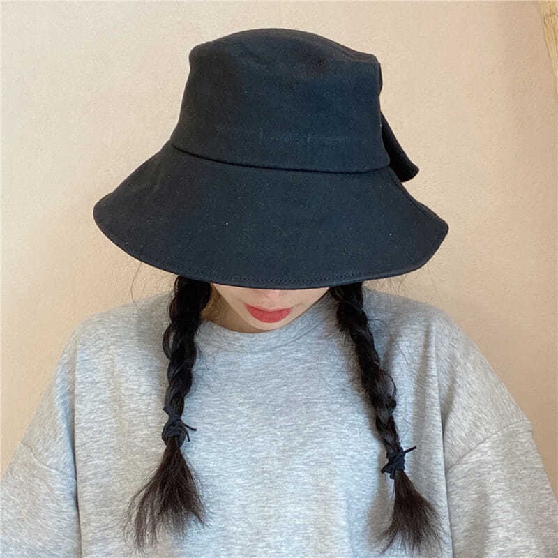 Nón Bucket Vành Rộng Đính Nơ Phong Cách Nhật Bản Thời Trang Mùa Hè Mới Cho Nữ