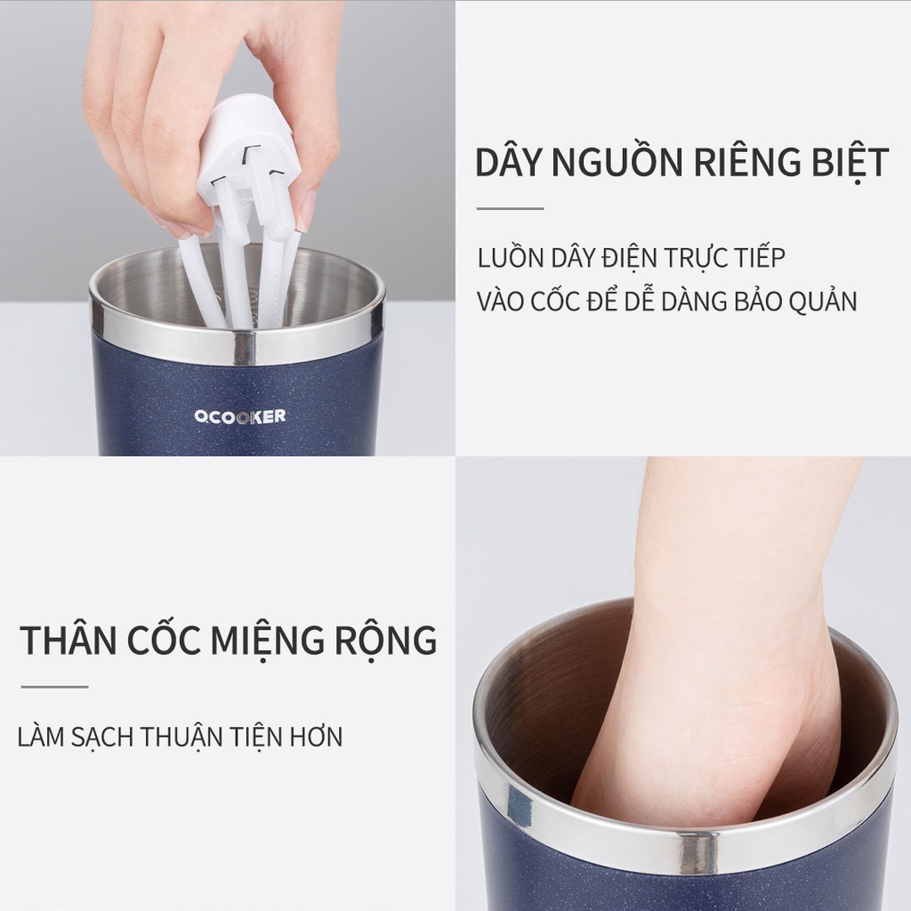 300ML Cốc Nước Nóng điện Cầm Tay Cốc Sôi Hoàn Toàn Tự động Mini Giữ Sức Khỏe Tốt Đi Du Lịch Cốc Trà Sữa Hâm Nóng