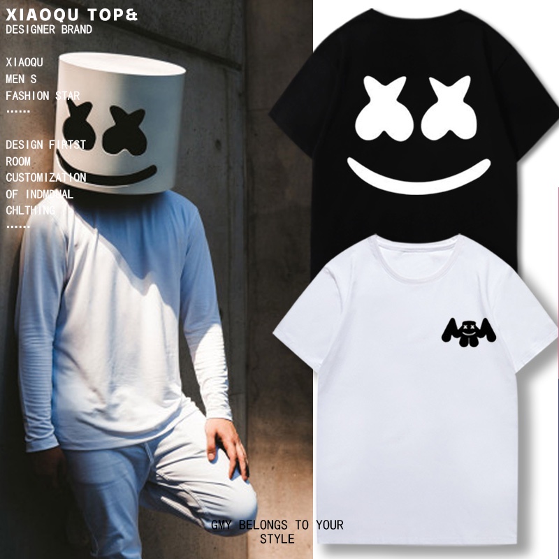 Áo Thun Tay Lỡ Dáng Rộng In Hình Marshmello Cá Tính Hợp Thời Trang Hè