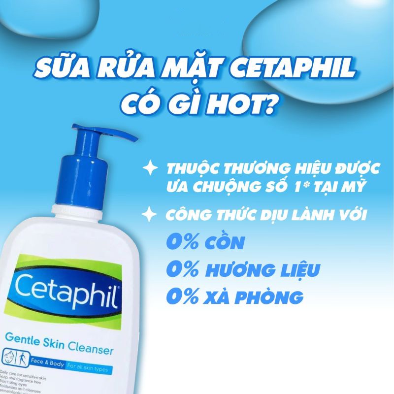 🦋giảm giá🦋Sữa rửa mặt dịu nhẹ cho mọi loại da Cetaphil Gentle Skin Cleanser 500ml