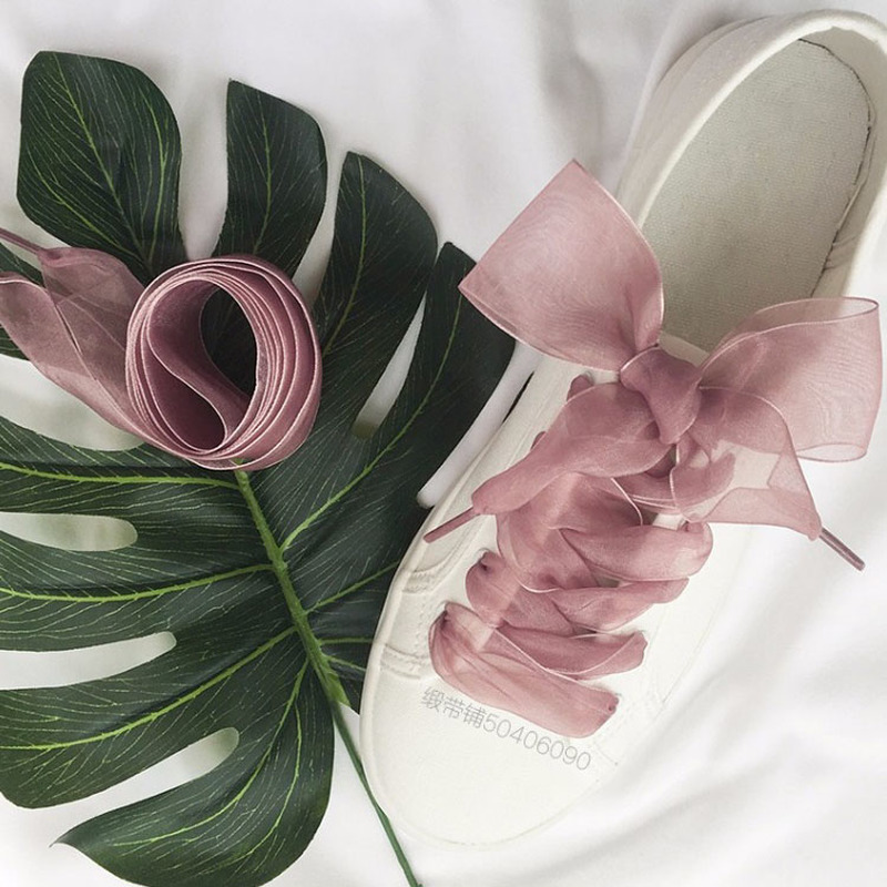 Cặp dây giày thể thao thắt nơ trang trí 2.5cm thời trang