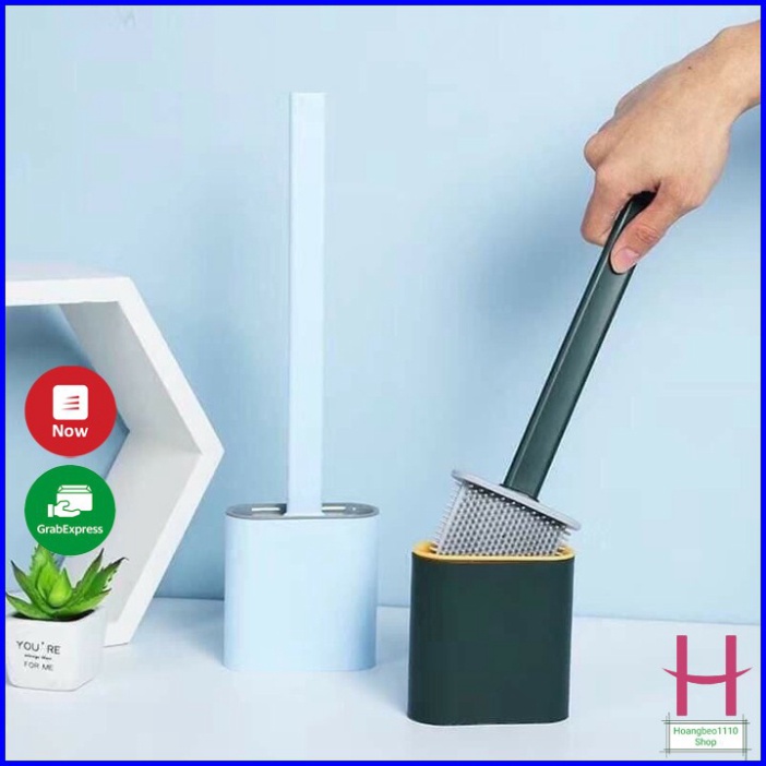 Cọ Vệ Sinh Bồn Cầu Bằng Silicon Tiện Dụng Kèm Hộp Đựng