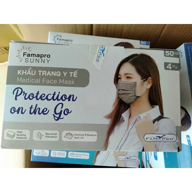 Khẩu trang y tế 4 lớp 4D 5D N95 N94 người lớn và trẻ em kháng khuẩn Famapro chính hãng