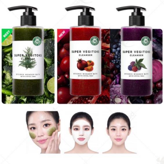 Sữa rửa mặt rau củ thải độc Wonder Bath Super Vegitoks Cleanser