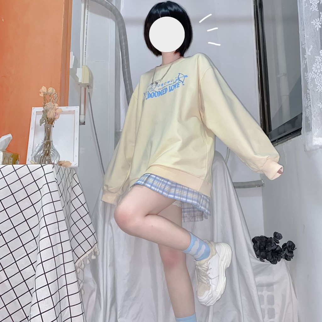 Áo Sweater Dáng Rộng Tay Dài Cổ Tròn Màu Vàng Kem Kiểu Vintage Hàn Quốc Thời Trang Mùa Thu 2020 Dễ Thương | BigBuy360 - bigbuy360.vn