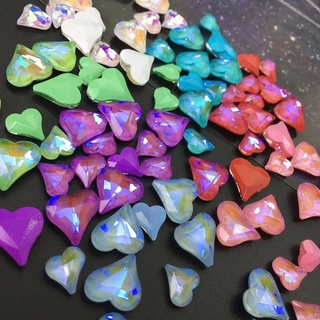 Set 4 Viên Đá Hình Tim Màu Neon Lấp Lánh Đính Móng