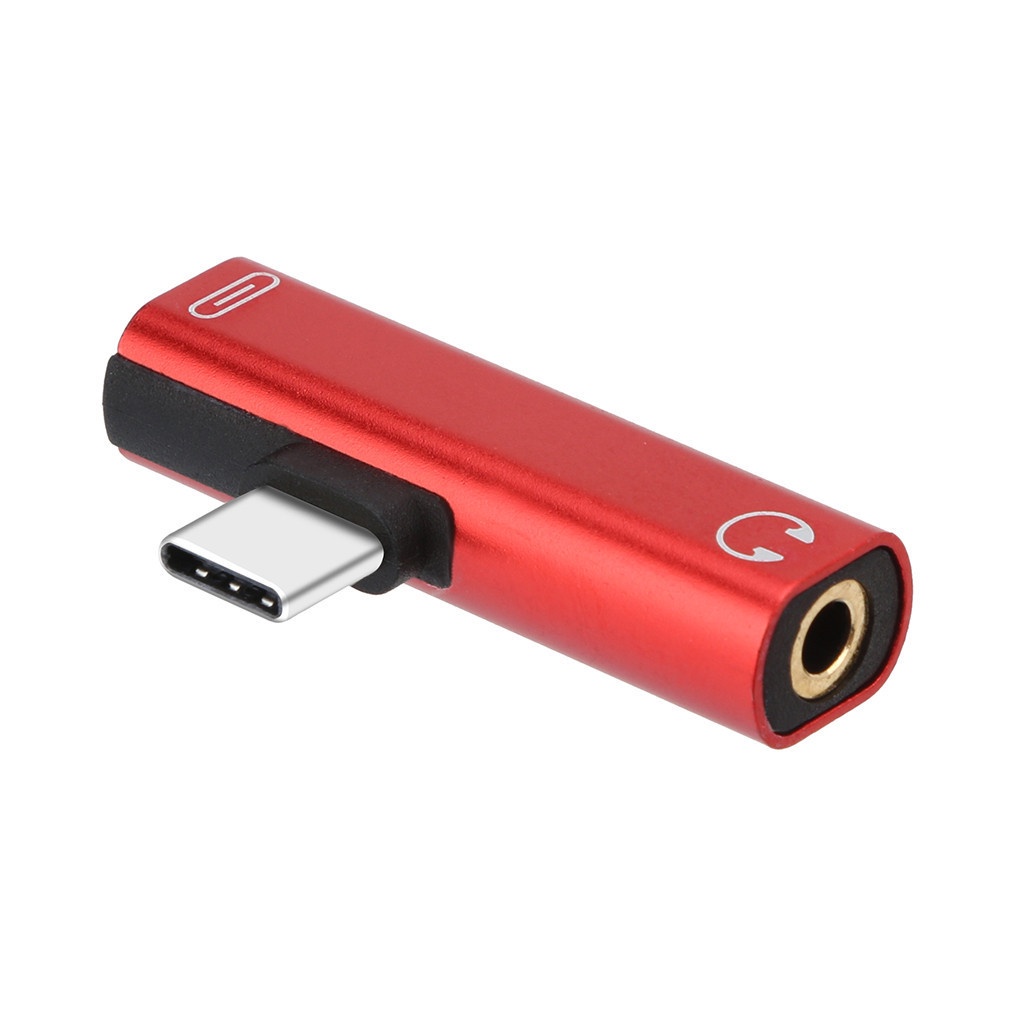 Cục cắm chuyển đổi 2 trong q chuyển đầu USB type-c OTG sang lỗ cắm 3.5mm kết nối tai nghe chuyên dụng
