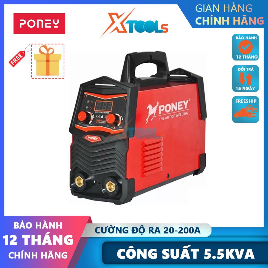 Máy hàn que PONEY MMA200G | Máy hàn điện tử, Hàn que 1.6 - 3.2 mm Công suất đúng 20-200A [CHÍNH HÃNG][XTOOLS]
